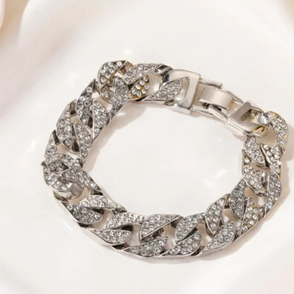 Silver Iced Bracelet Luxury - Picture 1 of 2